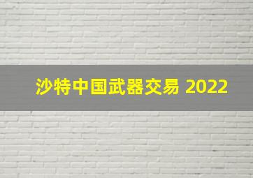 沙特中国武器交易 2022